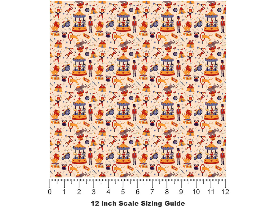 Endless Joy Circus Vinyl Film Pattern Size 12 inch Scale~Rwraps Endless Joy Circus Sizing Chart~2