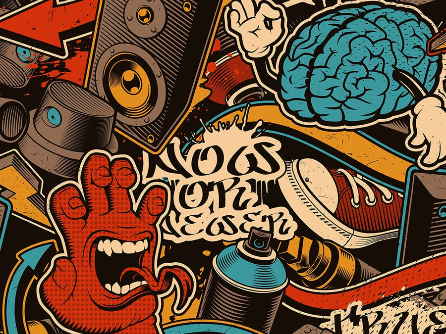 Entrance Music Graffiti Vinyl Wrap Pattern~Rwraps Series 914 Digitally Printed Vinyl Wrap~0