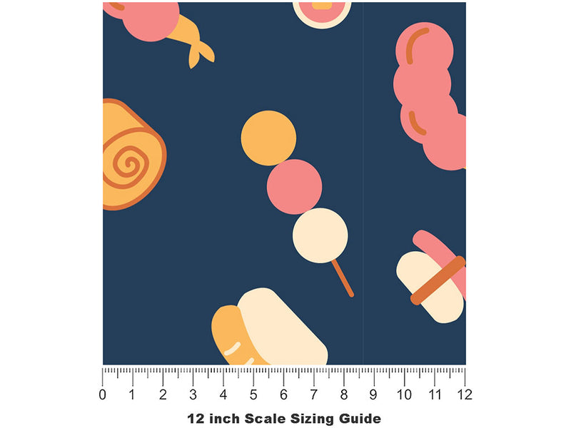 Evening Dessert Food Vinyl Film Pattern Size 12 inch Scale~Rwraps Evening Dessert Food Sizing Chart~2