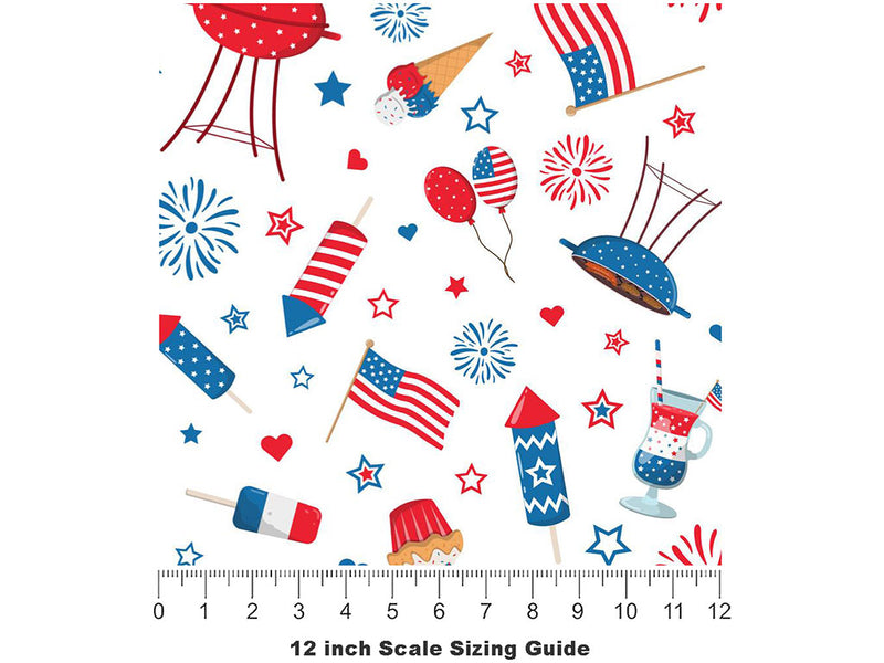 Evening Prep Americana Vinyl Film Pattern Size 12 inch Scale~Rwraps Evening Prep Americana Sizing Chart~3