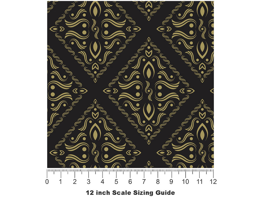 Evolved Carpet Art Deco Vinyl Film Pattern Size 12 inch Scale~Rwraps Evolved Carpet Art Deco Sizing Chart~2