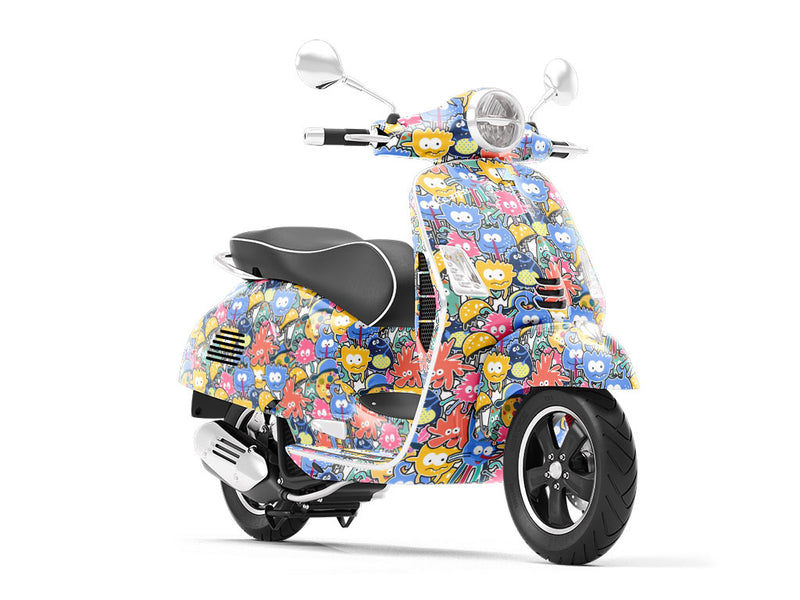 Extraterrestrial Parade Sticker Bomb Vespa Scooter Wrap Film