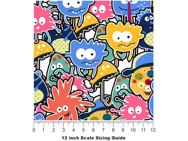 Extraterrestrial Parade Sticker Bomb Vinyl Film Pattern Size 12 inch Scale~Rwraps Extraterrestrial Parade Sticker Bomb Sizing Chart~3