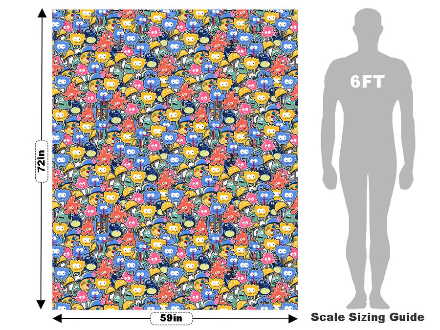 Extraterrestrial Parade Sticker Bomb Vehicle Wrap Scale~Rwraps Series 914 Extraterrestrial Parade Sticker Bomb Measurements~2