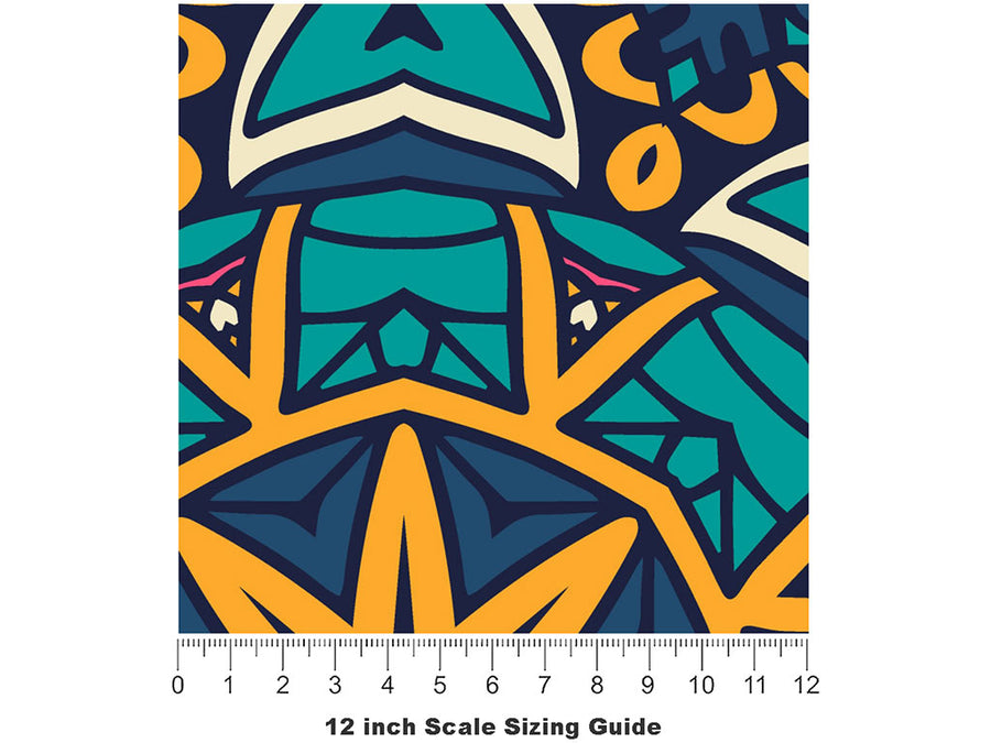Exuberant Skies Mandala Vinyl Film Pattern Size 12 inch Scale~Rwraps Exuberant Skies Mandala Sizing Chart~2