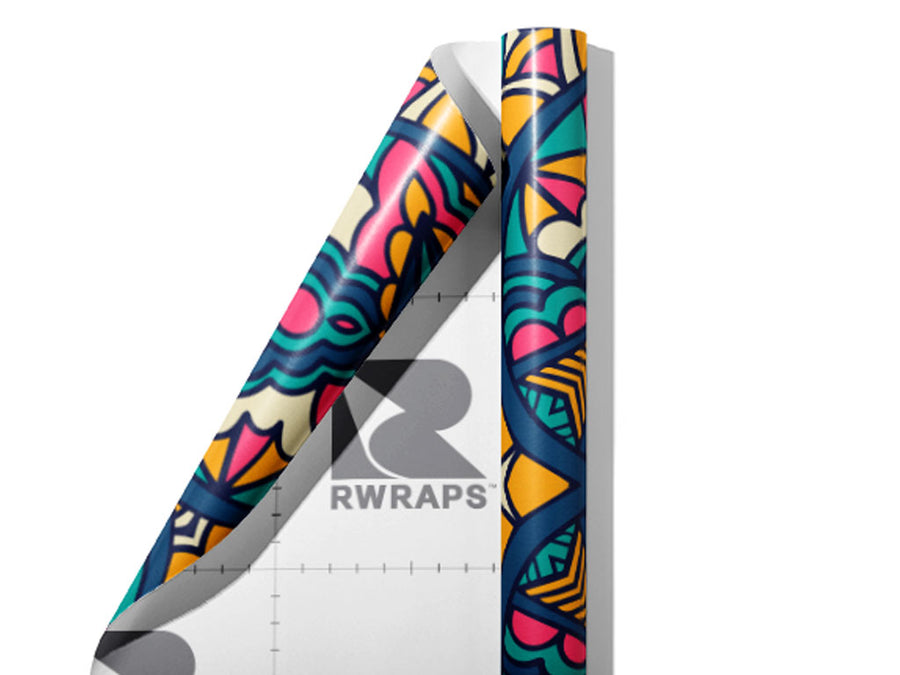 Exuberant Skies Mandala Wrap Film Sheets~Rwraps Series 914 Exuberant Skies Mandala Scrolled Sheet~3