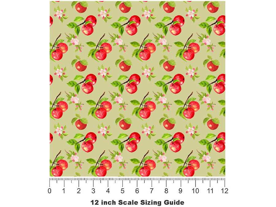 Fabulous Fuji Fruit Vinyl Film Pattern Size 12 inch Scale~Rwraps Fabulous Fuji Fruit Sizing Chart~2
