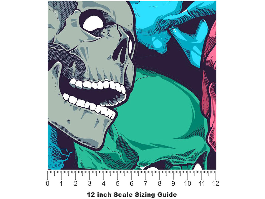 Face Death Sticker Bomb Vinyl Film Pattern Size 12 inch Scale~Rwraps Face Death Sticker Bomb Sizing Chart~3