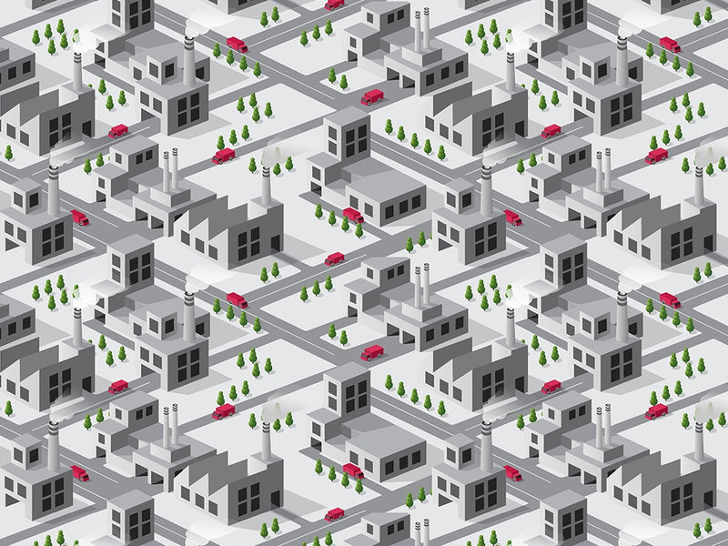 Factory Town Cityscape Vinyl Wrap Pattern~Rwraps Series 914 Digitally Printed Vinyl Wrap~0