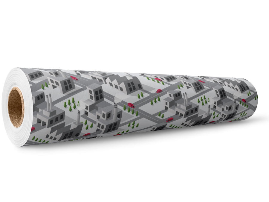 Factory Town Cityscape Wrap Film Wholesale Roll~Rwraps Series 914 Digitally Printed Vinyl Roll~5