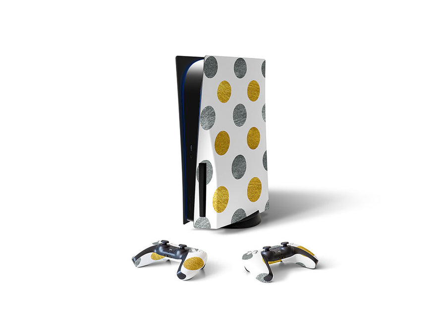 fade to gray polka dot Sony PS5 DIY Skin