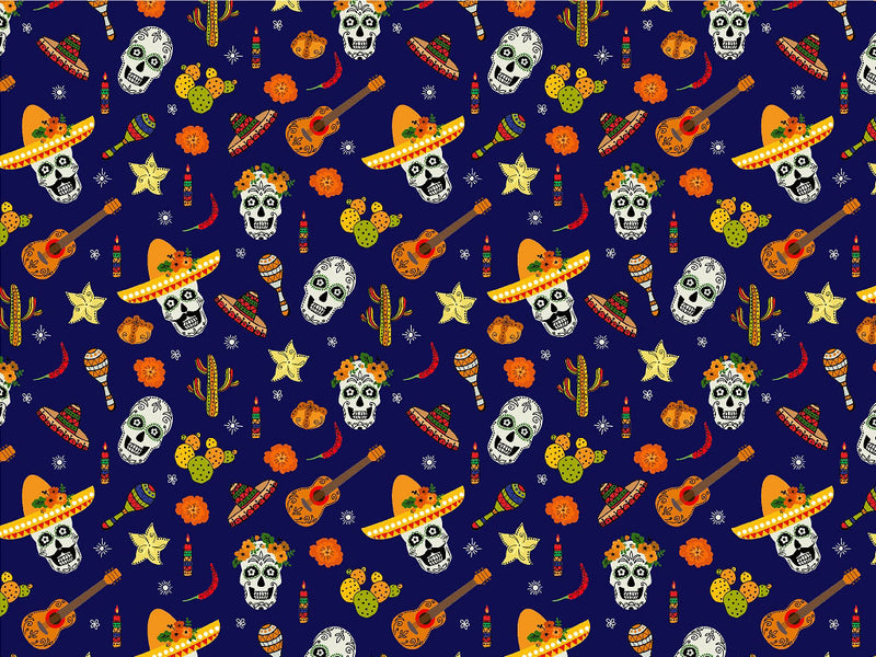 Family Fiesta Day of the Dead Vinyl Wrap Pattern~Rwraps Series 914 Digitally Printed Vinyl Wrap~0