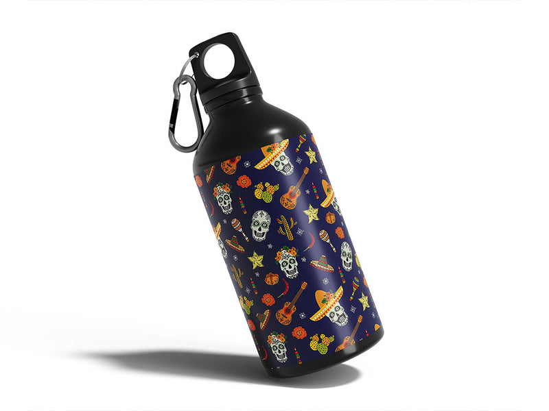 family fiesta day of the dead Water Bottle DIY Stickers