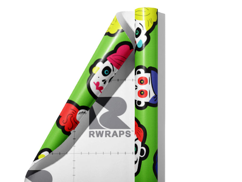 Family Reunion Day of the Dead Wrap Film Sheets~Rwraps Series 914 Family Reunion Day of the Dead Scrolled Sheet~3