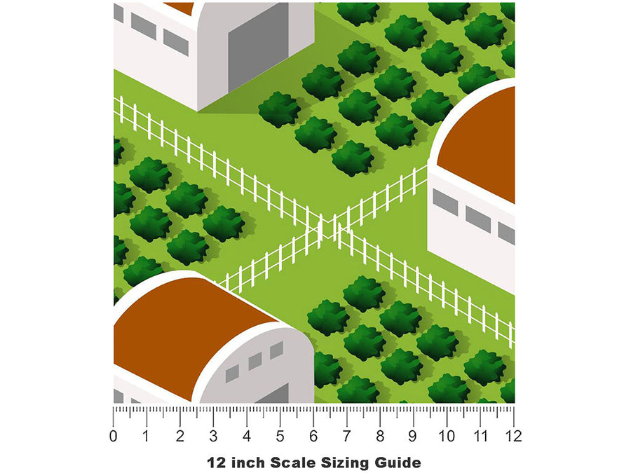 Farming Veggies Cityscape Vinyl Film Pattern Size 12 inch Scale~Rwraps Farming Veggies Cityscape Sizing Chart~3