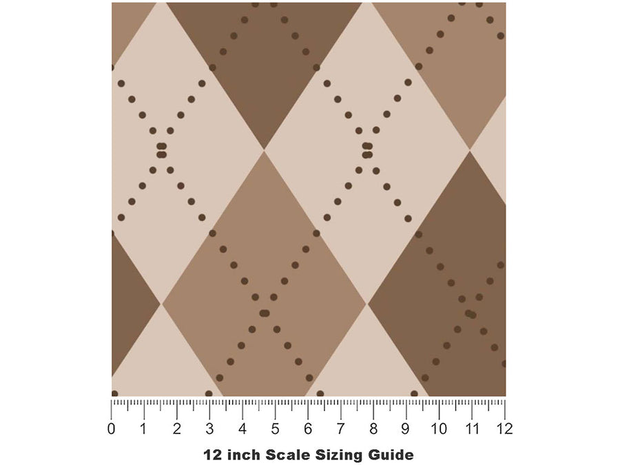 Fashionable Grandpa Argyle Vinyl Film Pattern Size 12 inch Scale~Rwraps Fashionable Grandpa Argyle Sizing Chart~2