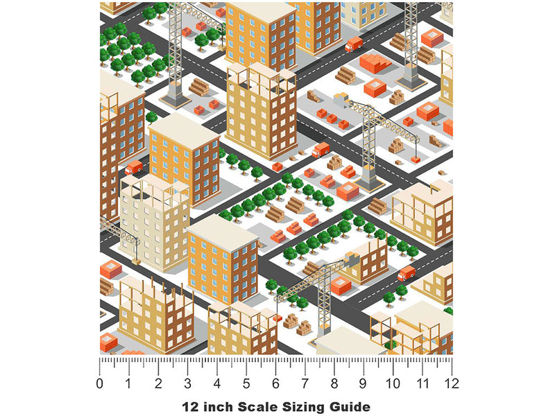 Fastest Growing Cityscape Vinyl Film Pattern Size 12 inch Scale~Rwraps Fastest Growing Cityscape Sizing Chart~3