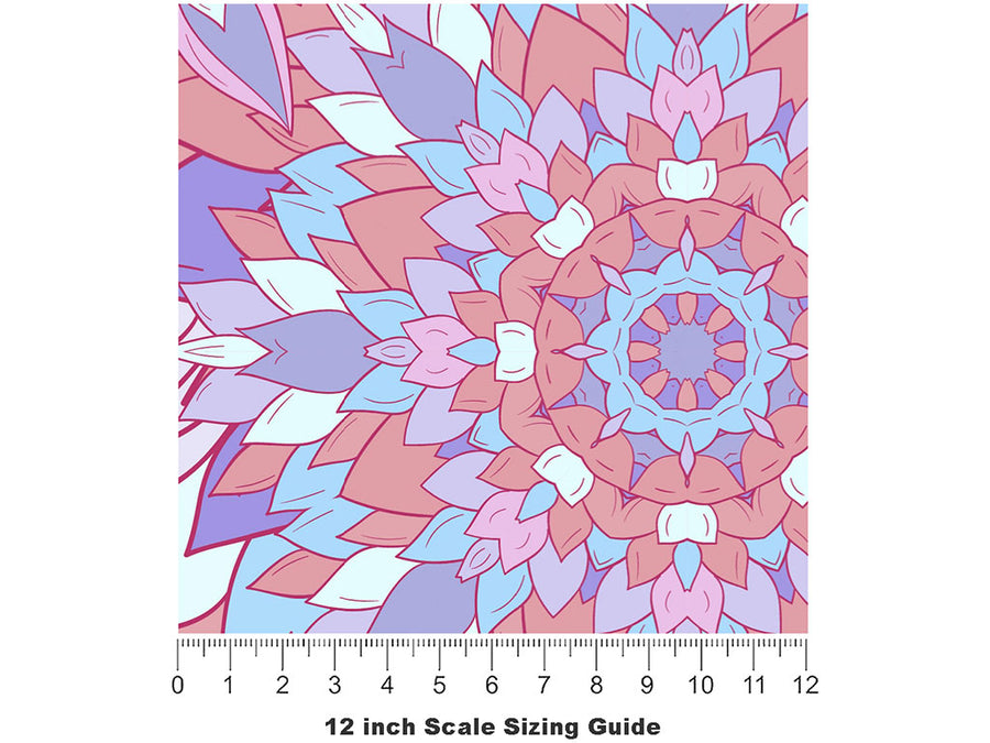 Feeling Good Floral Vinyl Film Pattern Size 12 inch Scale~Rwraps Feeling Good Floral Sizing Chart~2