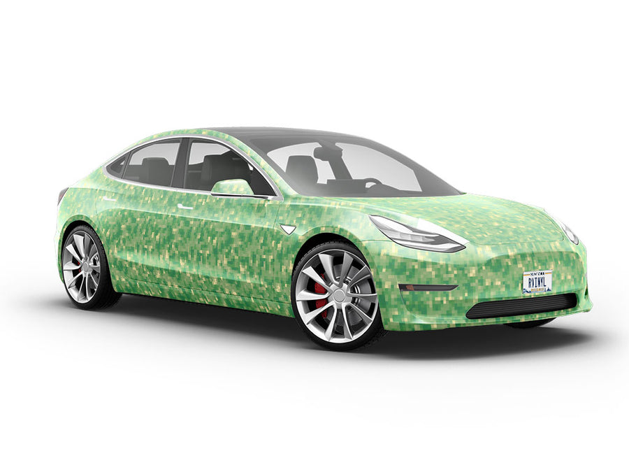 Fern Fronds Pixel Vehicle Vinyl Wrap
