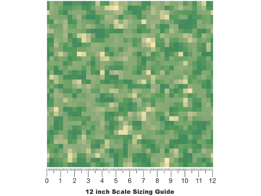 Fern Fronds Pixel Vinyl Film Pattern Size 12 inch Scale~Rwraps Fern Fronds Pixel Sizing Chart~2