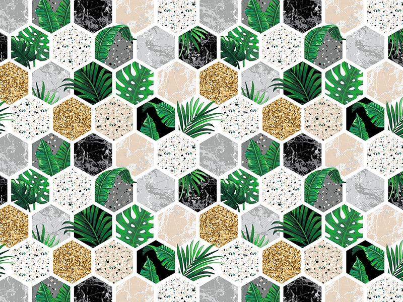 Fern Hexagonal Tile Vinyl Wrap Pattern~Rwraps Series 914 Digitally Printed Vinyl Wrap~0