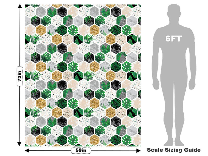 Fern Hexagonal Tile Vehicle Wrap Scale~Rwraps Series 914 Fern Hexagonal Tile Measurements~2