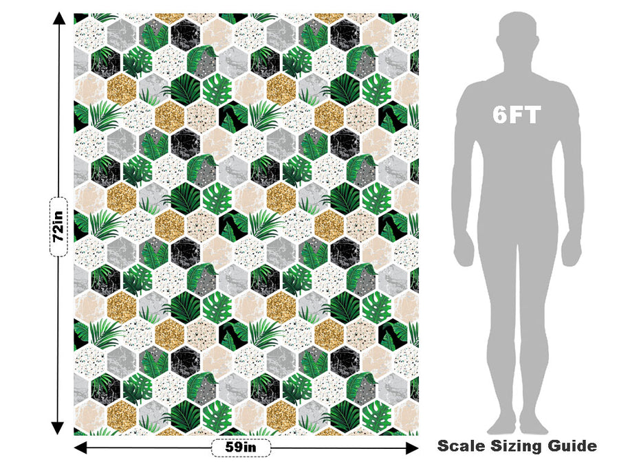 Fern Hexagonal Tile Vehicle Wrap Scale~Rwraps Series 914 Fern Hexagonal Tile Measurements~2