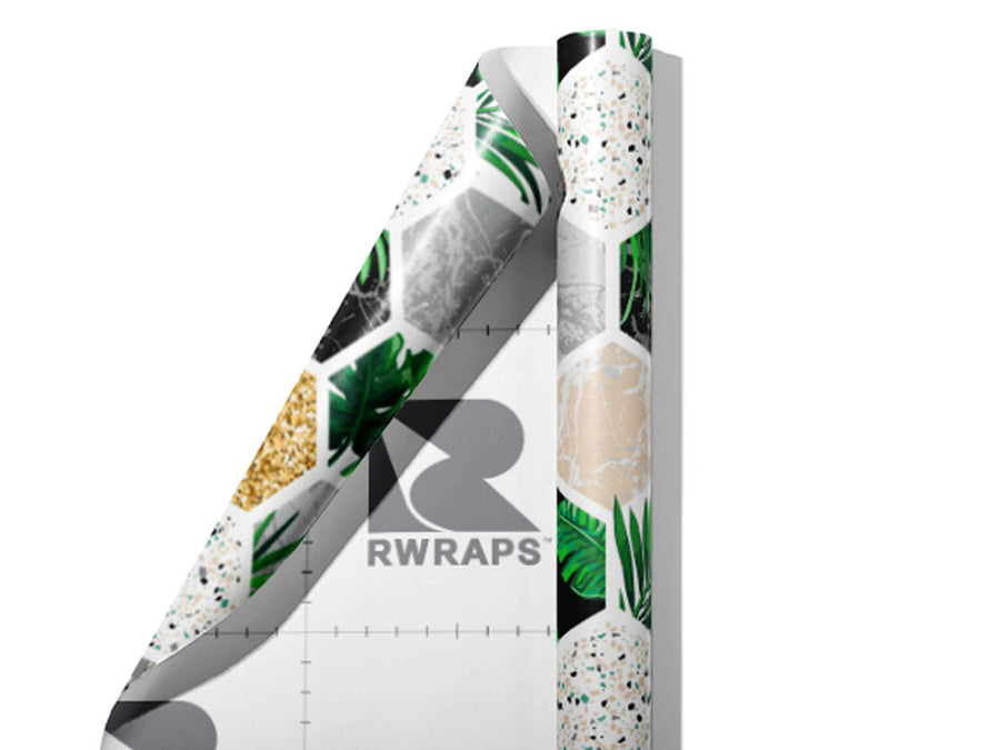 Fern Hexagonal Tile Wrap Film Sheets~Rwraps Series 914 Fern Hexagonal Tile Scrolled Sheet~4