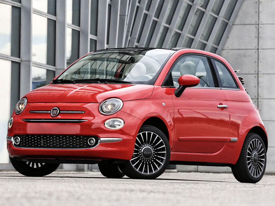 fiat 500 2012-2019 Brushed Aluminum Black Pillar Trim