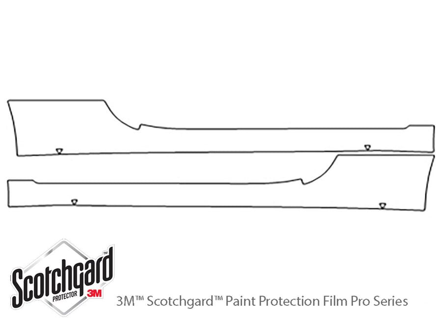 500 3M Clear Bra Door Cup Precut PPF Diagram