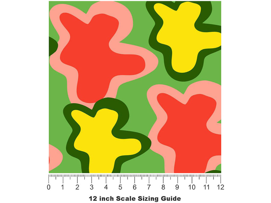 Field Frolic Abstract Vinyl Film Pattern Size 12 inch Scale~Rwraps Field Frolic Abstract Sizing Chart~2