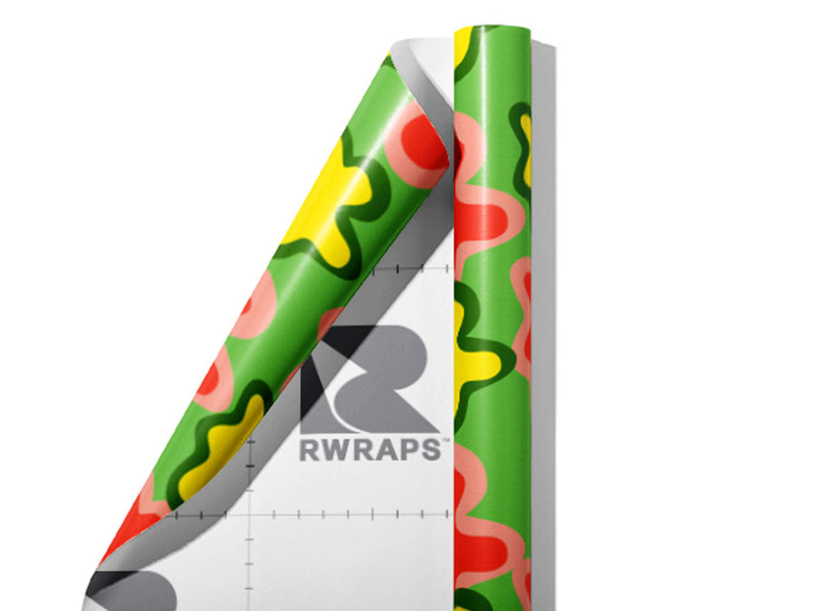 Field Frolic Abstract Wrap Film Sheets~Rwraps Series 914 Field Frolic Abstract Scrolled Sheet~3