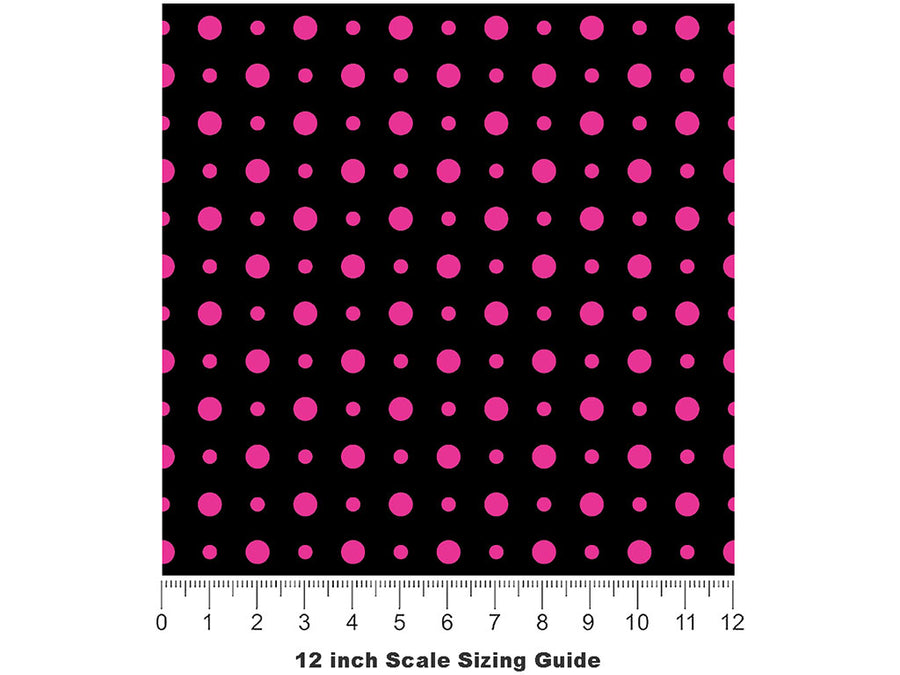 Fierce Fuchsia Polka Dot Vinyl Film Pattern Size 12 inch Scale~Rwraps Fierce Fuchsia Polka Dot Sizing Chart~2