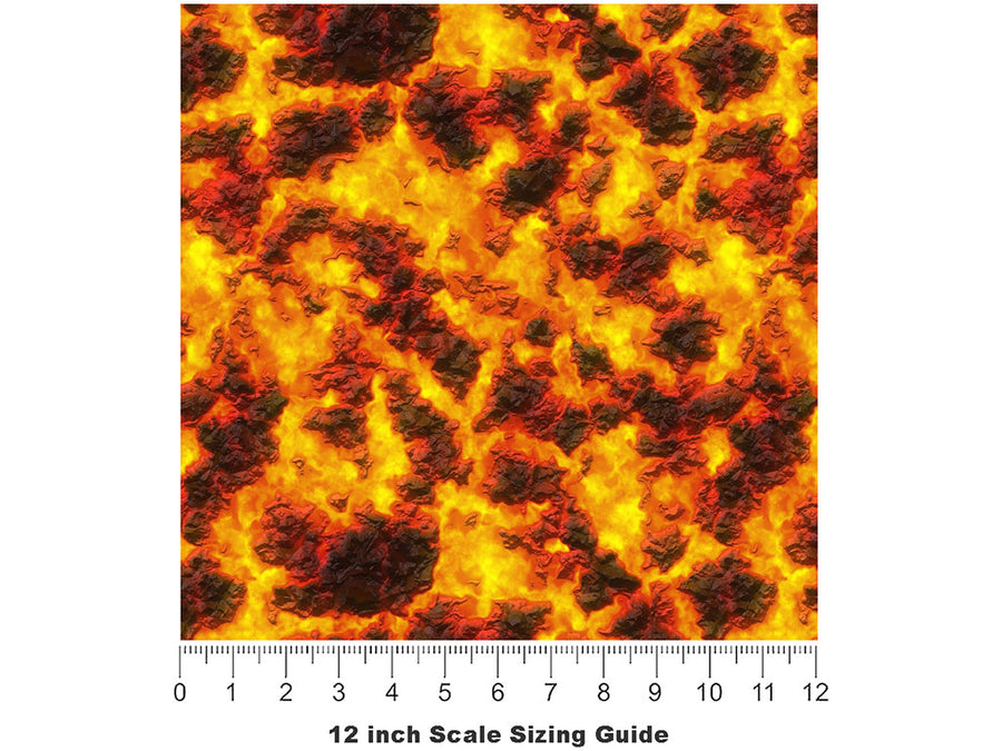 Fiery Dungeon Lava Vinyl Film Pattern Size 12 inch Scale~Rwraps Fiery Dungeon Lava Sizing Chart~2