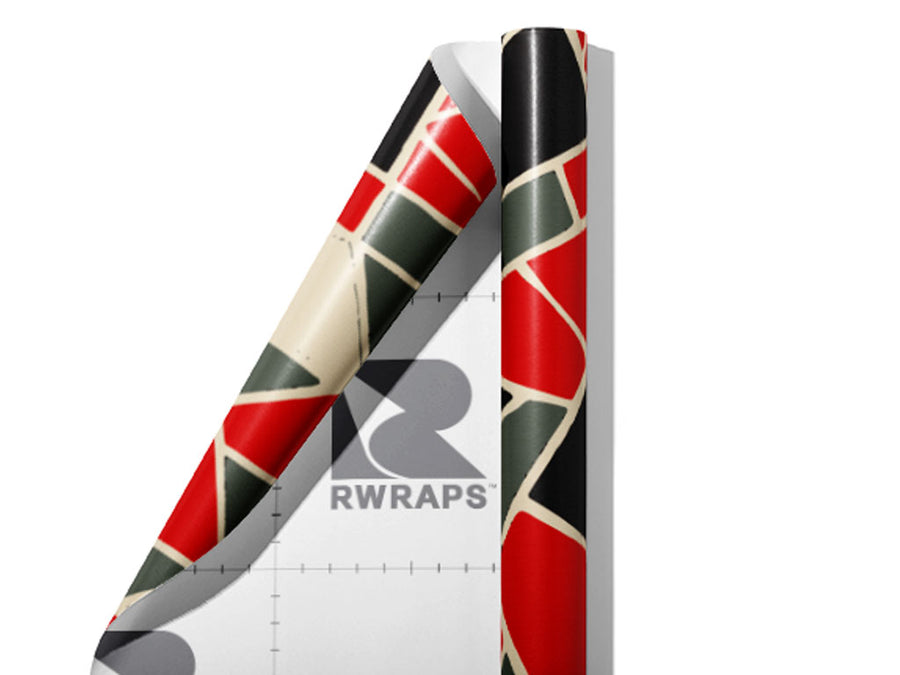 Fire Bricks Mosaic Wrap Film Sheets~Rwraps Series 914 Fire Bricks Mosaic Scrolled Sheet~3