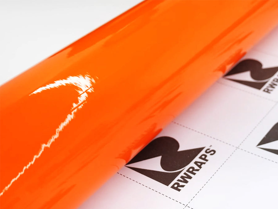 Rwraps Fire Orange Gloss Film~Rwraps Fire Orange Gloss Vinyl Roll~1