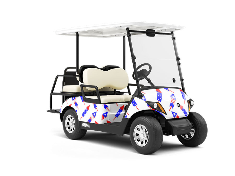 Fireworks Ready Americana Wrapped Golf Cart