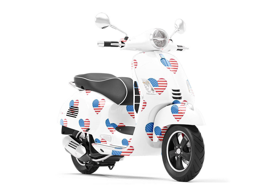 Flag Love Americana Vespa Scooter Wrap Film