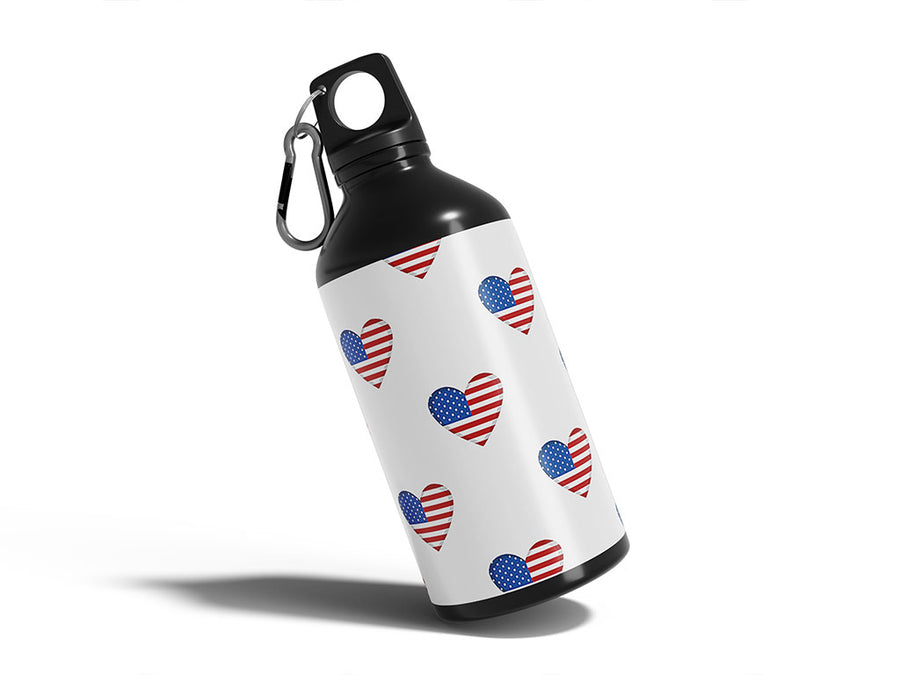 flag love Water Bottle DIY Stickers