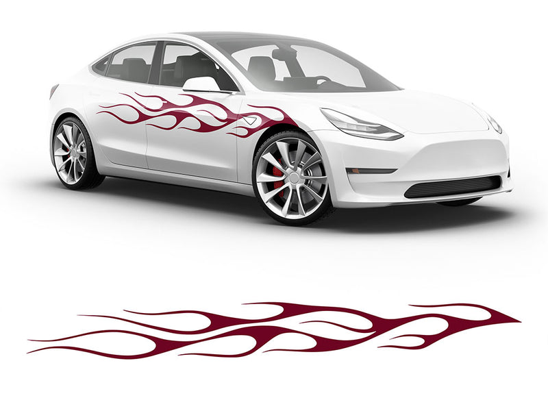 3M Burgundy Flames in the Wind Body Graphic~Full Side Auto Decal Kit~0
