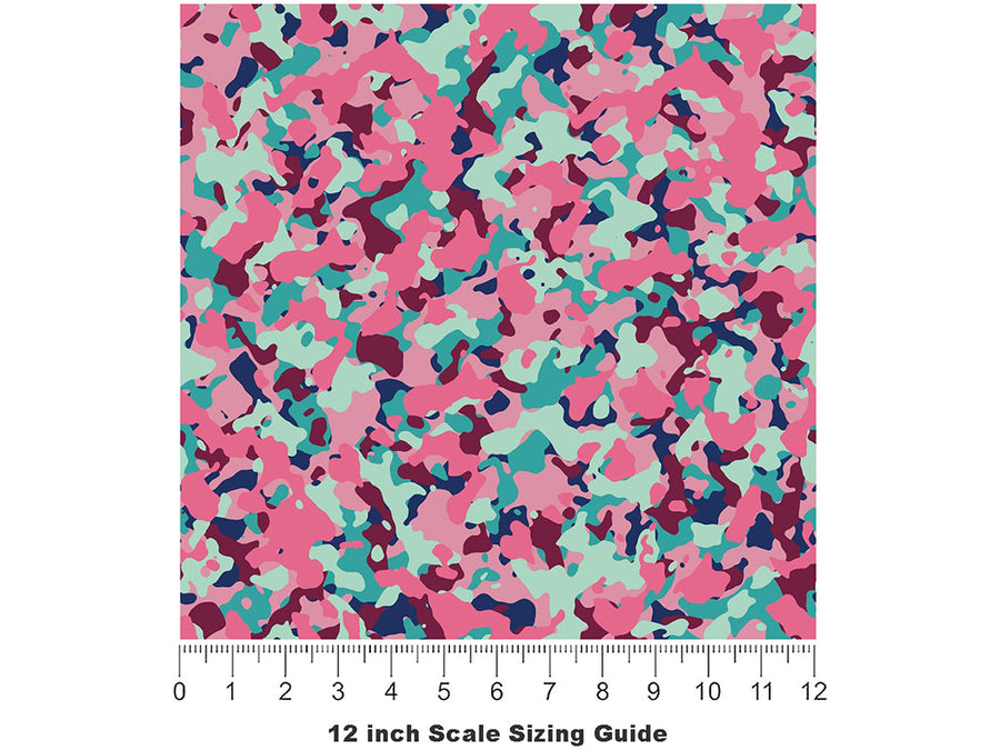 Flamingo Puzzle Camouflage Vinyl Film Pattern Size 12 inch Scale~Rwraps Flamingo Puzzle Camouflage Sizing Chart~3