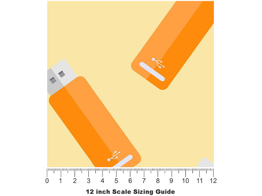 Flash Drive Technology Vinyl Film Pattern Size 12 inch Scale~Rwraps Flash Drive Technology Sizing Chart~3