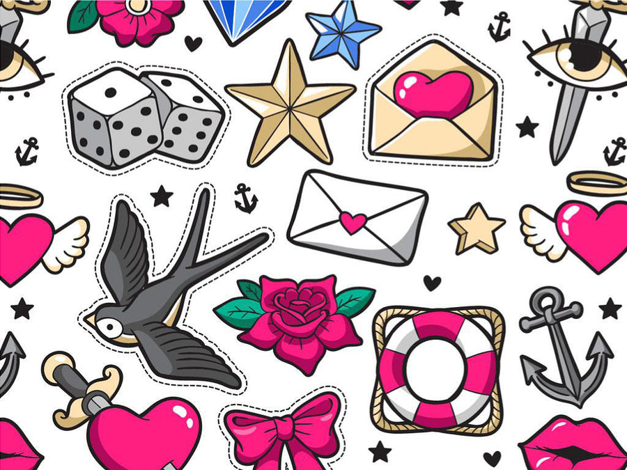 Flash Sheet Sticker Bomb Vinyl Wrap Pattern~Rwraps Series 914 Digitally Printed Vinyl Wrap~0