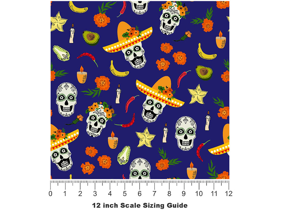 Flavorful Offerings Day of the Dead Vinyl Film Pattern Size 12 inch Scale~Rwraps Flavorful Offerings Day of the Dead Sizing Chart~2