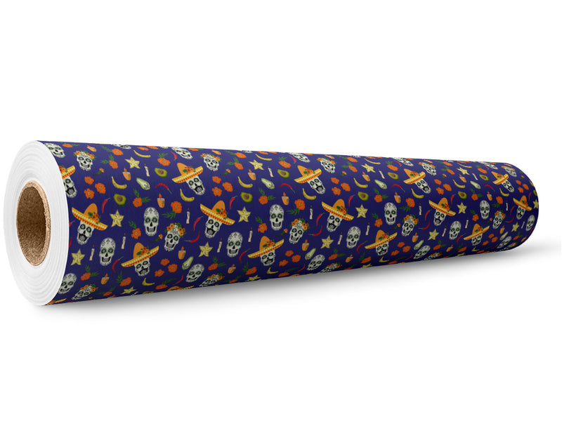Flavorful Offerings Day of the Dead Wrap Film Wholesale Roll~Rwraps Series 914 Digitally Printed Vinyl Roll~5