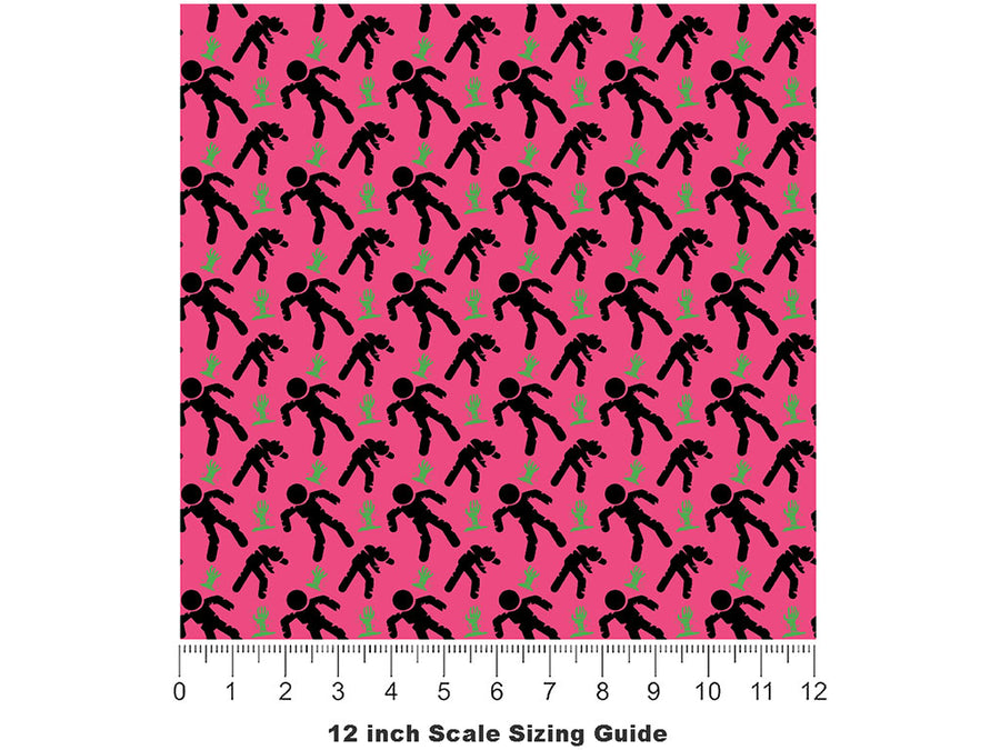 Flesh Grabbers Zombie Vinyl Film Pattern Size 12 inch Scale~Rwraps Flesh Grabbers Zombie Sizing Chart~2