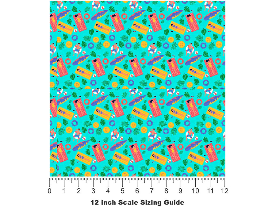 Float On Summertime Vinyl Film Pattern Size 12 inch Scale~Rwraps Float On Summertime Sizing Chart~2