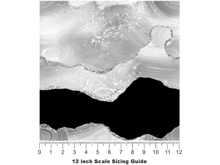 Floating Glacier Gemstone Vinyl Film Pattern Size 12 inch Scale~Rwraps Floating Glacier Gemstone Sizing Chart~2