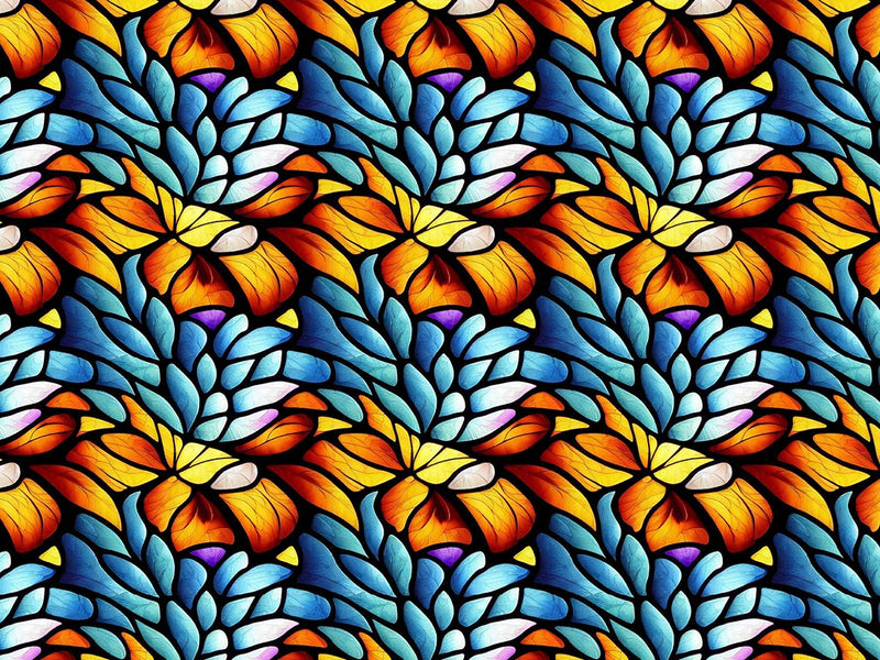 Floating Leaves Stained Glass Vinyl Wrap Pattern~Rwraps Series 914 Digitally Printed Vinyl Wrap~0