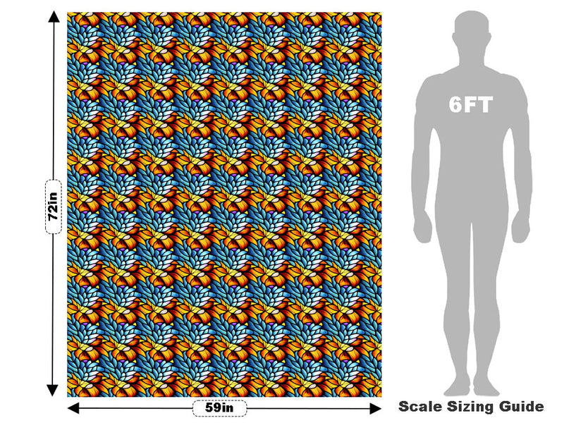 Floating Leaves Stained Glass Vehicle Wrap Scale~Rwraps Series 914 Floating Leaves Stained Glass Measurements~1